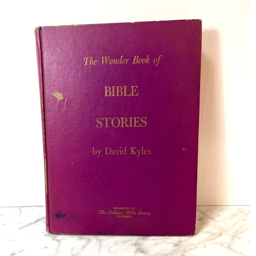The Wonderful World of Bible Stories Hardback Children's Book Vtg Aged Ephemera